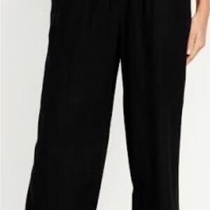 Old Navy Black Wide Leg Linen Pants
